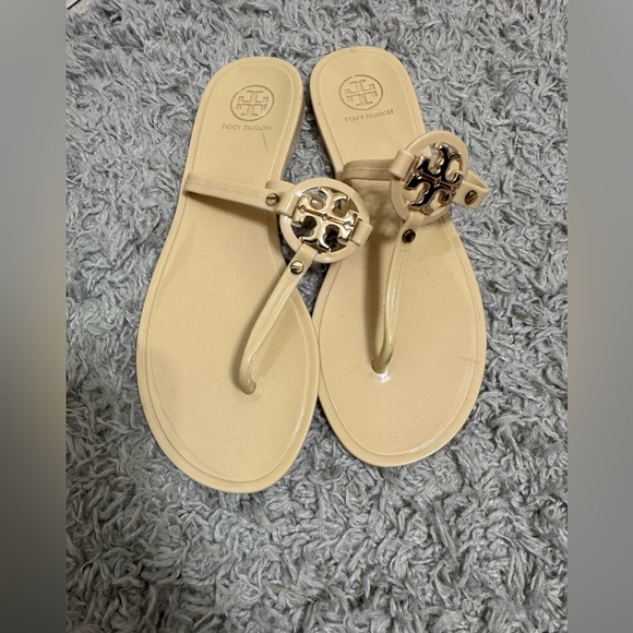 Light Yellow Tory Burch Jelly Sandals Size 7